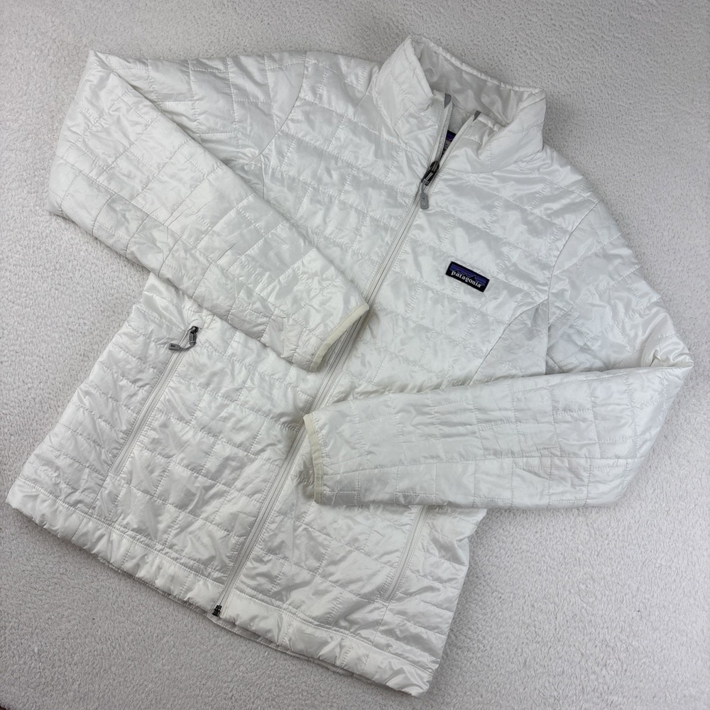 PATAGONIA Womens Nano Puff Insulated Jacket Medium Birch White Full-Zip Layer